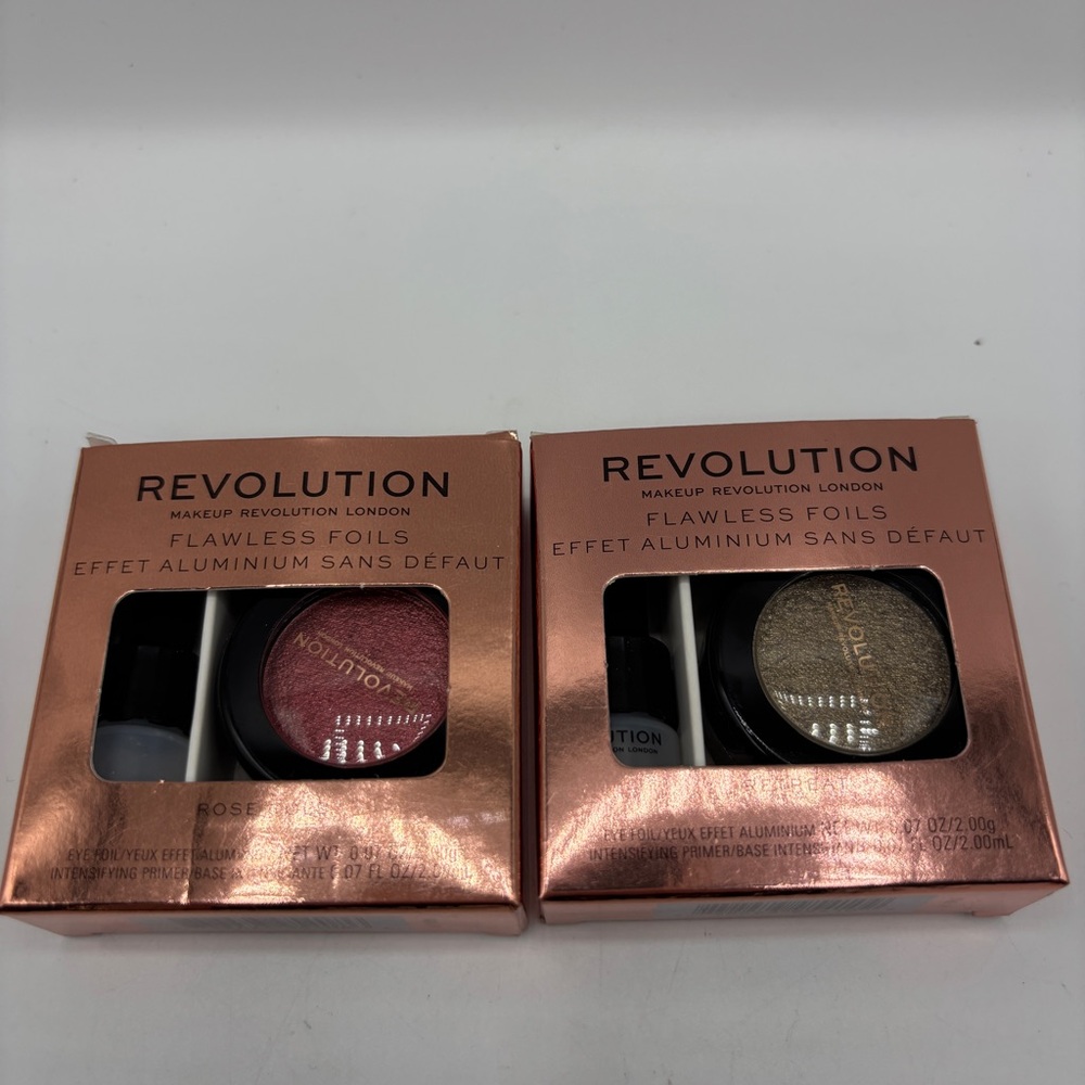 NEW 2 Makeup Revolution London Flawless Foils Primer Rose Gold Retreat